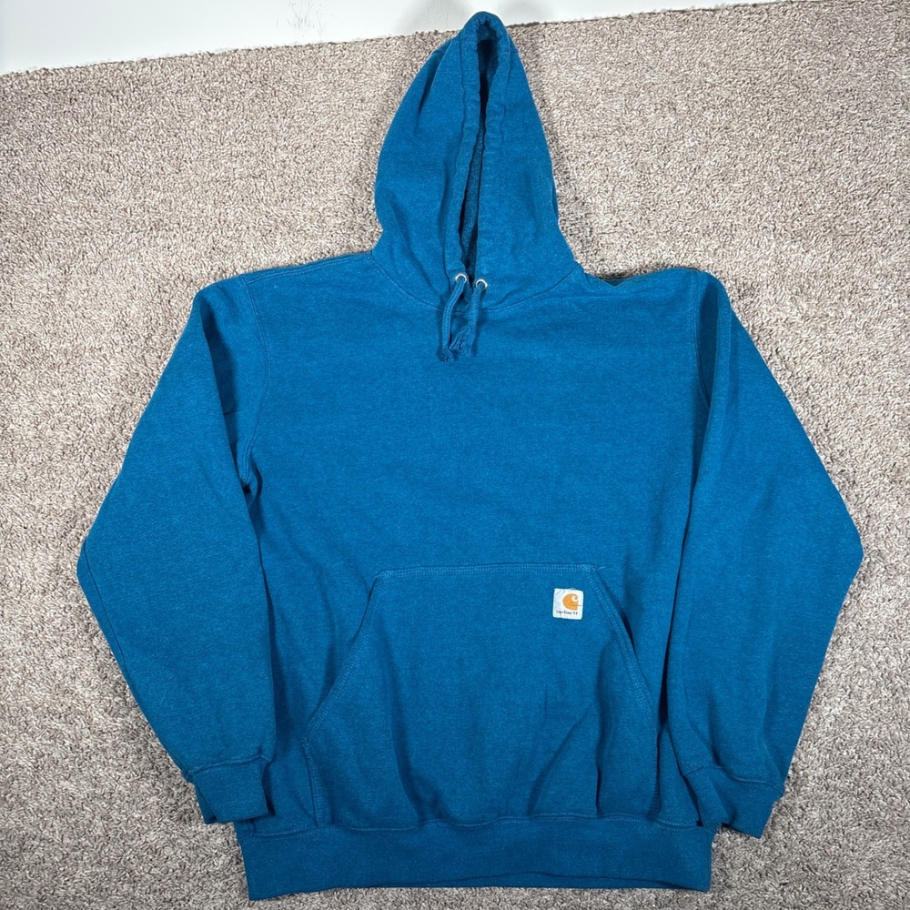 Carhartt Mens K121 102 Blue Heather Original Fit Hooded Sweatshirt Large